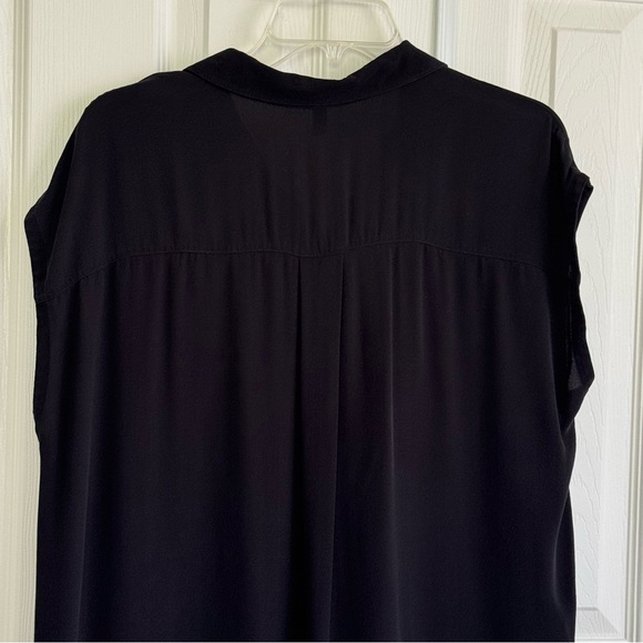 EILEEN FISHER Silk Black Shirt Dress Sleeveless Button Front Hight Low Size M - Picture 5 of 13